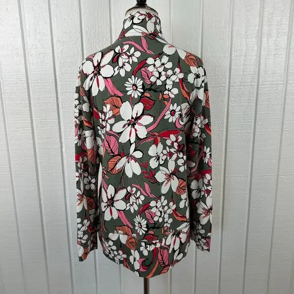 💗sold💗not for sale💗Talbots Women Long Sleeve 1/4 Zip Sweatshirt Jacket Top Green - Picture 7 of 8